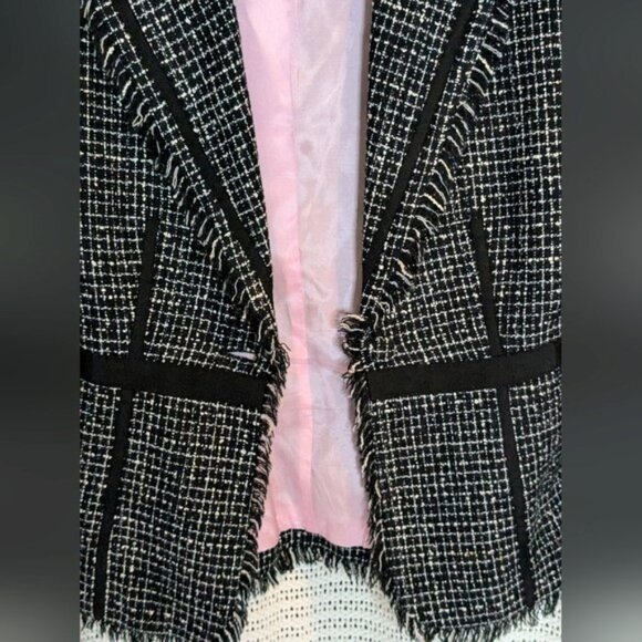 Bisou Bisou Blazer black and white tweed size 2 - Picture 5 of 9